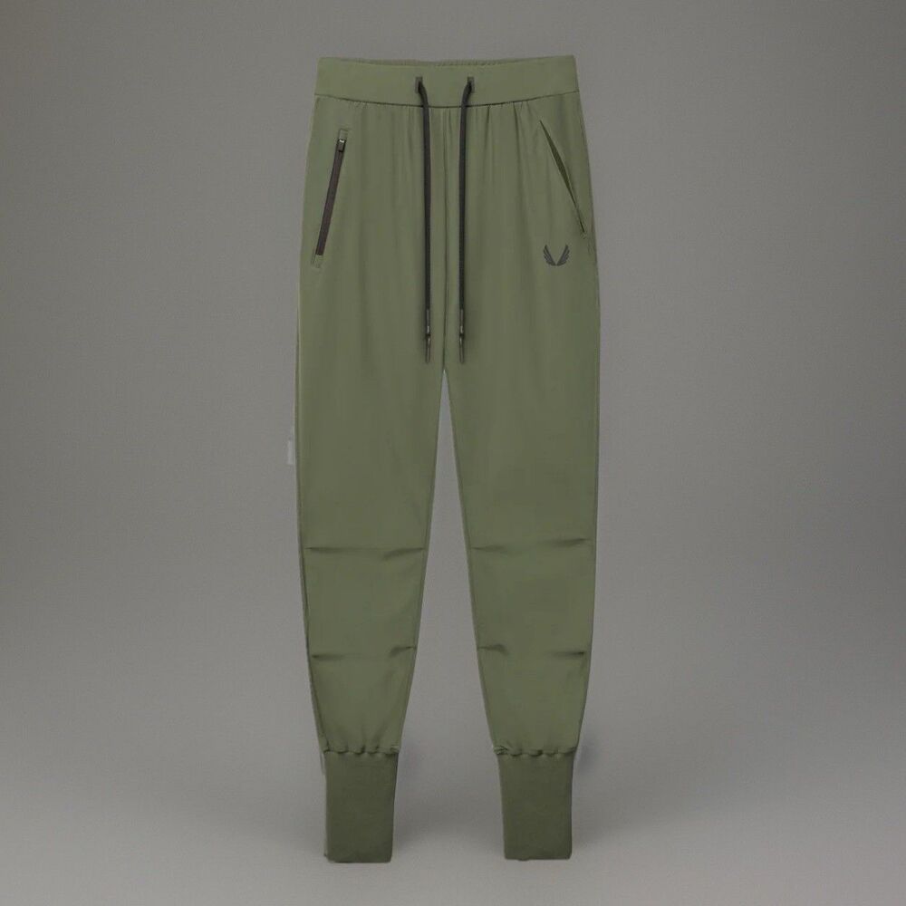 ASRV Men’s Tetra-Lite High Rib Jogger Pants Olive Green Large DSG-0477 Gym